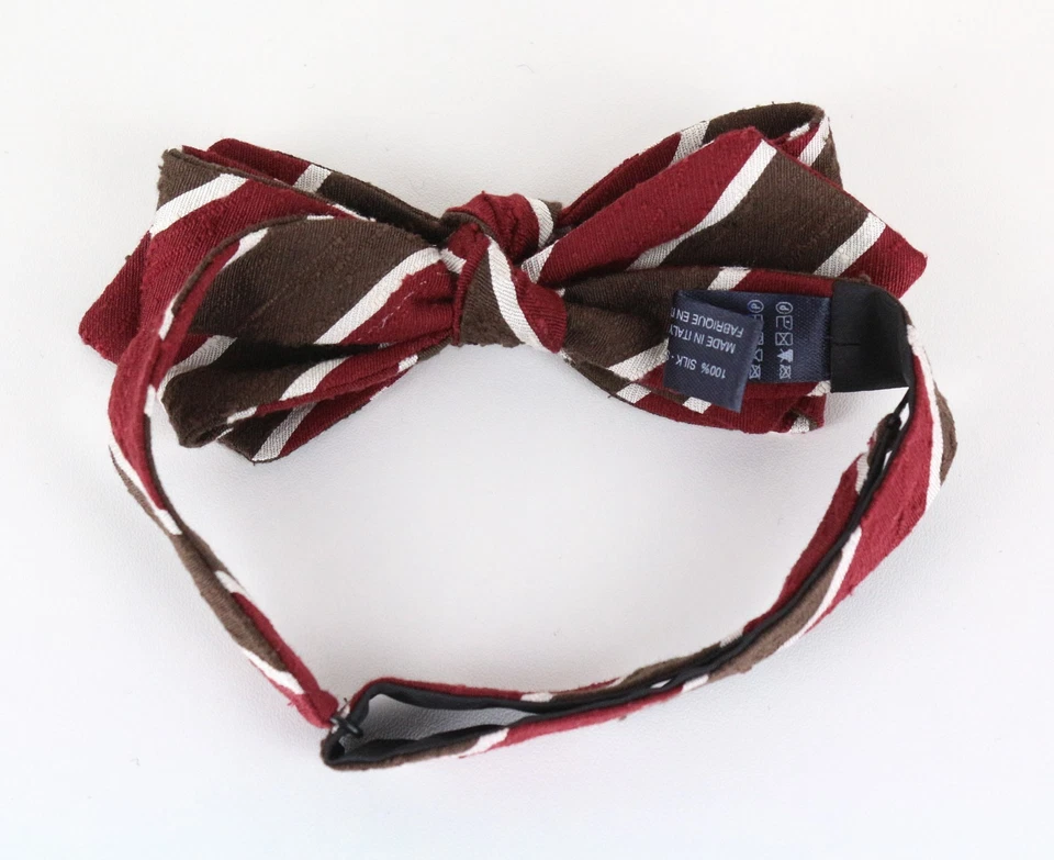 Pajarita de seda a rayas rojas blancas Suitsupply para hombre ~ 46 cm mariposa clásica Foto 2 de 4