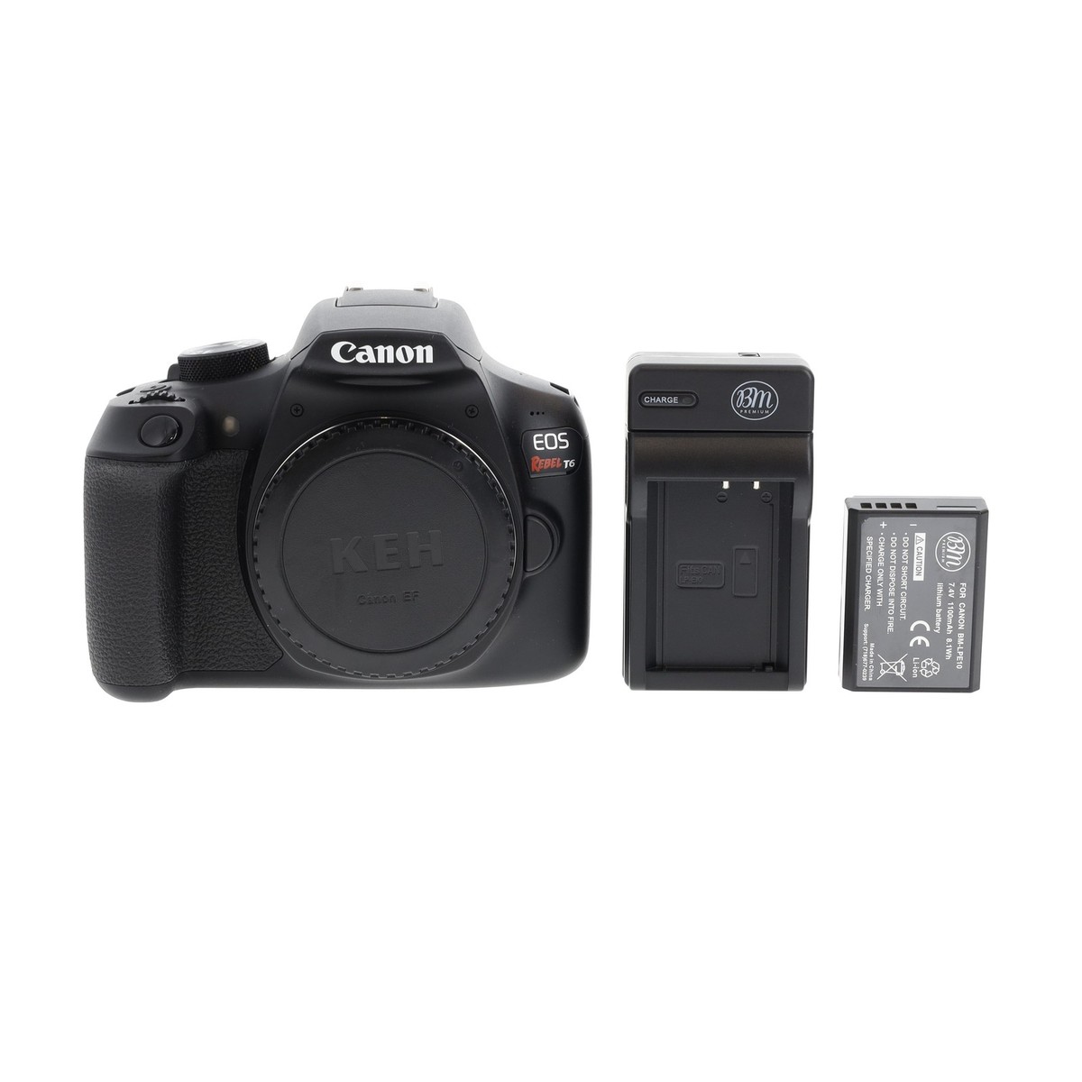 Canon EOS Rebel T6 DSLR Camera Body, Black [18mp] With Battery