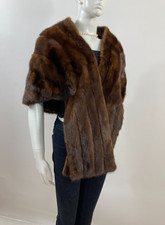 Beautiful  Soft EXTRA LONG Brown Mink Fur Stole Wrap Shawl - New Satin Lining