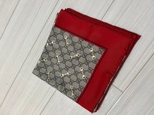 Authentic Gucci Color Red Scarf Vintage All-over print from Japan Fashion