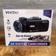 Vivitar 4K Digital Camcorder Touch Screen DVR4K-BLK Black 18X Zoom NEW