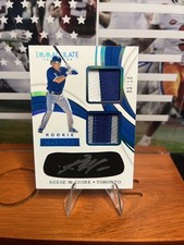 Reese McGuire 2019 Immaculate Dual Patch Eye Black Auto /10 RC Toronto Blue Jays