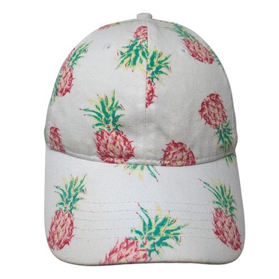Pineapple Strapback Baseball Hat Multicolor One Size Adjustable 6 Panel