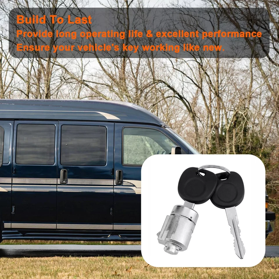 Door Lock Cylinders w/ Keys For 2001-10 GMC Chevy Savana Express 1500 2500 3500 - Imagem 4 de 4