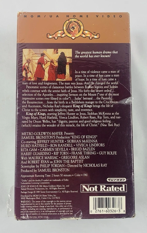 King of Kings VHS 2 Tape Box Set Sealed 1961 Jeffrey Hunter Biblical Epic MGM/UA - Image 4 of 4