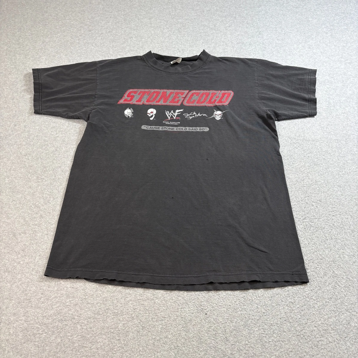 クマ太＊90年代_WWF ストーン・コールド_ヴィンテージTシャツ 90年代 USA製 MTV CELEBRITY DEATHMATCH STONE COLD ストーン