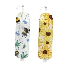 2 Pcs Bee Plastic Bag Holder, Sunflower Grocery Bag Holder multicolour 0391