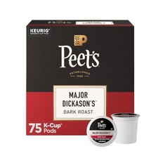 Peet  s Coffee Major Dickason  s Blend Dark Roast K-Cup Pods 75 Count - Free P P