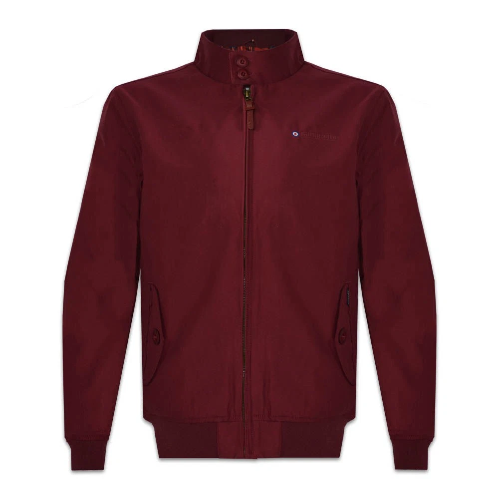 Lambretta Mens Burgundy ShowerProof Classic Harrington MOD Scooter Jacket Coat