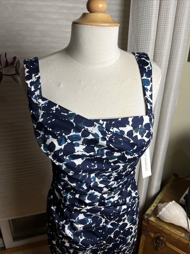 Maggy London Dress Women's Size 8 Blue White Sleeveless - Picture 3 of 18