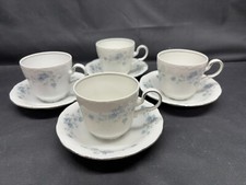Johann Haviland "BLUE GARLAND" Germany Set of 4 Cups Saucers 3" Tall
