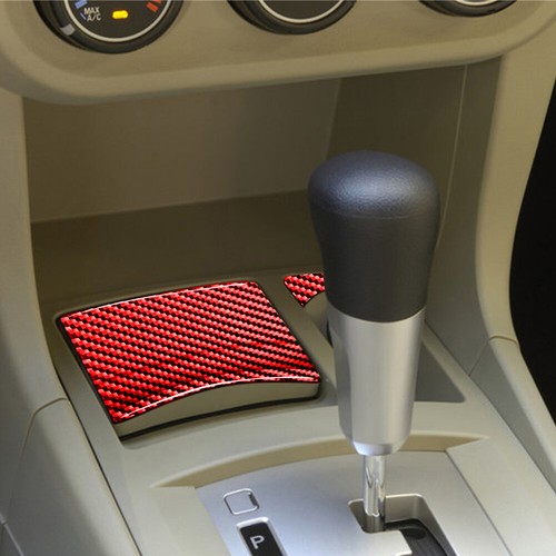 For Mitsubishi Lancer Red Carbon Fiber Interior Ashtray&Power Outlet Cover Trim - Picture 7 of 12