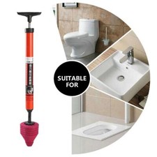 High Pressure Toilet Unblock One Shot Toilet Pipe Plunger,Upgraded Stainless