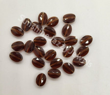 12pc Swarovski Crystal Smoked Topaz 8x6mm Faceted Mini Oval 5051 Beads; Brown