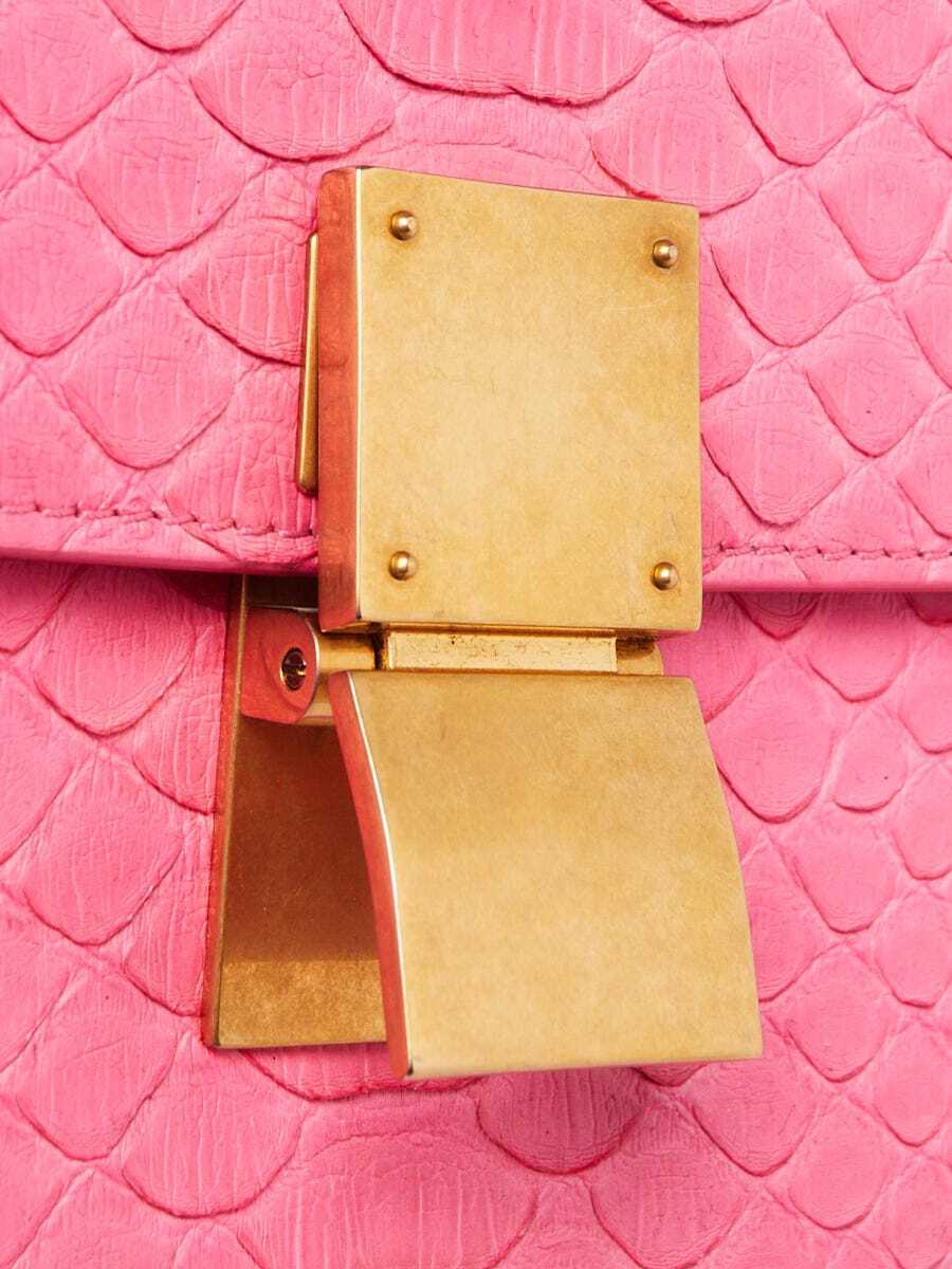 Celine Pink Python Medium Classic Box Flap Bag - image 5