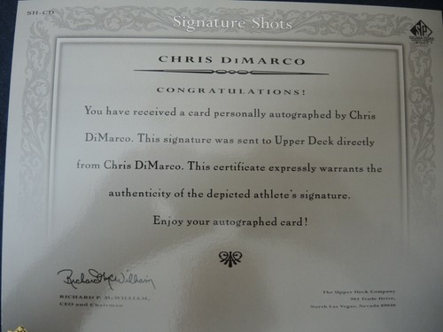 CHRIS DEMARCO 2004 UPPER DECK SIGNATURE SHOTS SIGNED CARD - Picture 2 of 2