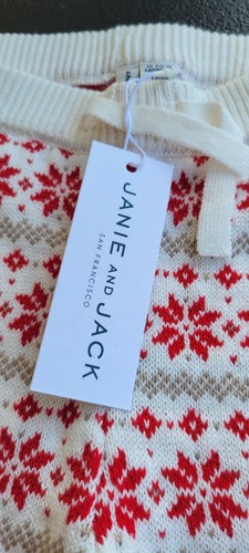 Janie And Jack Red/White Knit Cozy Pants Holiday Sz 12-18M NWT - Picture 7 of 10