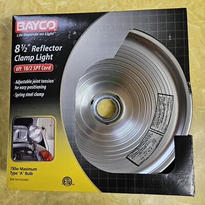 Bayco SL-300-61B Bayco 8 1/2'' Reflector Clamp Light 6 Foot Cord