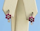Huggies Hoop Earring Birthstone Sterling Silver 925 Flower