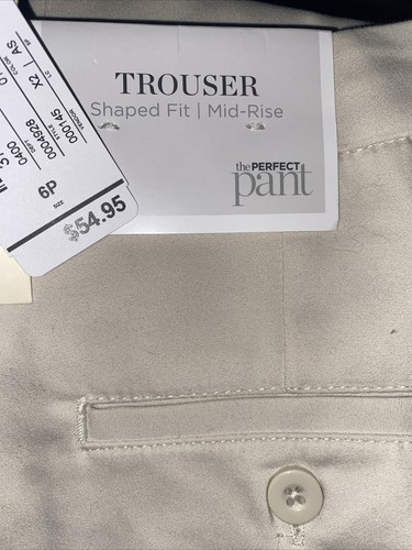 Christopher & Banks 6P NWT Shaped Fit Mid Rise Trouser Khaki Pants 4928 🧡 - Picture 7 of 8