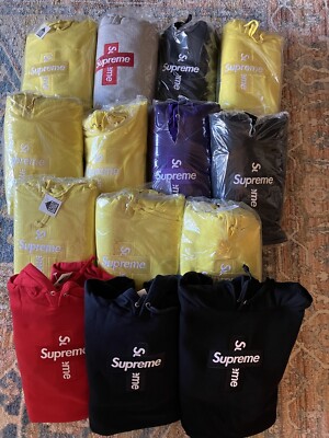 SUPREME CROSS BOX LOGO HOODED SWEATSHIRT FW20 LEMON SIZE SUPREME CROSS BOX LOGO HOODED SWEATSHIRT FW20 LEMON SIZE