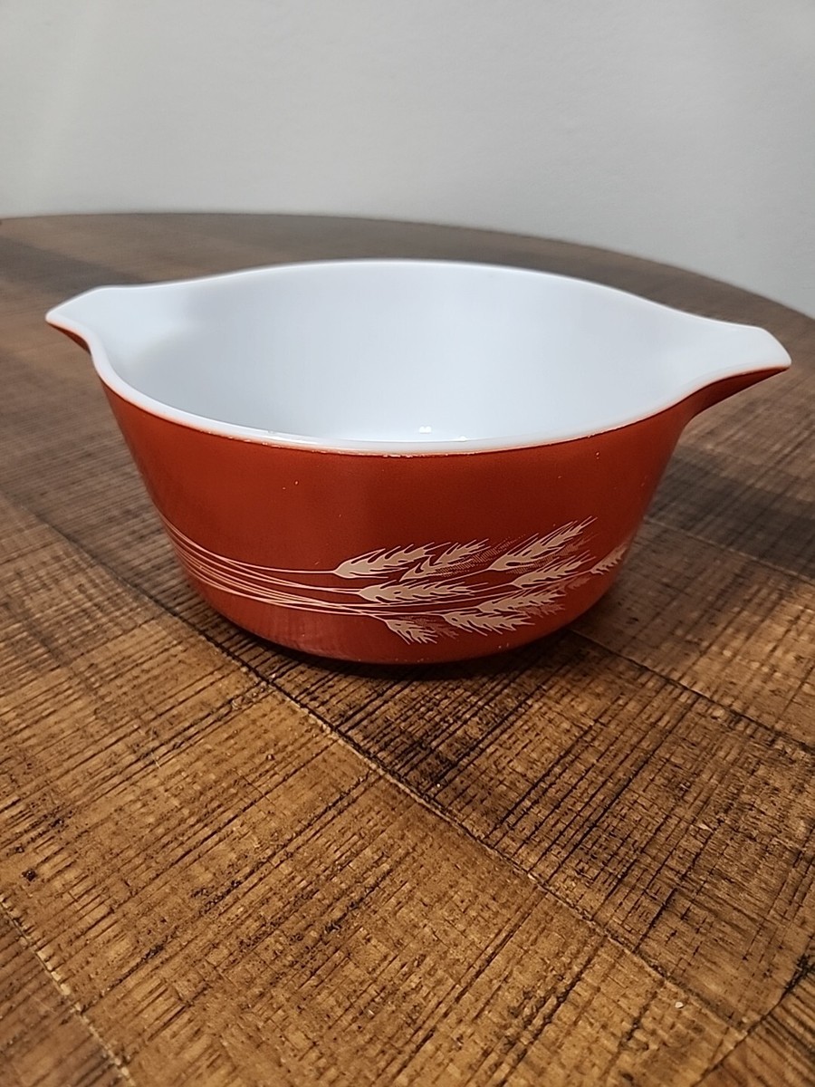 Pyrex 475-B Autumn Harvest Wheat Casserole Dish Vintage