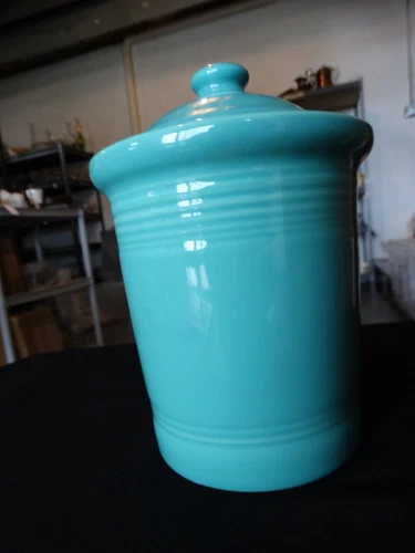 Fiesta Discontinued Turquoise Small 1 QT Storage Canister & Lid Very Good Cond.