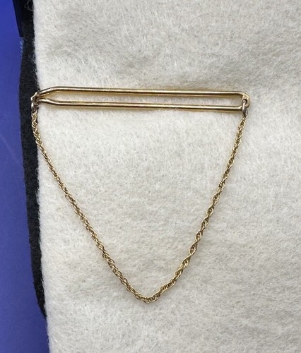 KRAWATTENKLAMMER VERGOLDET, 10K KETTE VINTAGE (451)