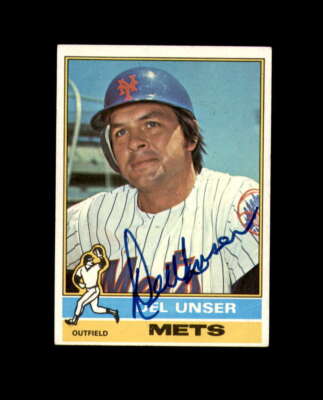 Del Unser Signed 1976 Topps New York Mets Autograph