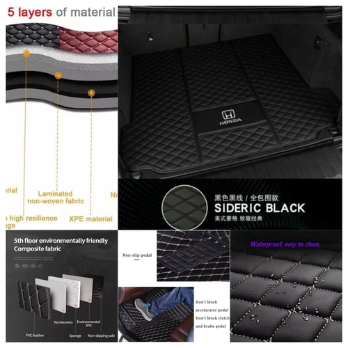 For Honda All Models Waterproof Custom Car Floor Mats Front & Rear Carpet Liner - Picture 37 of 44