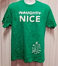 Toys R Us Employee T-Shirt Top NAUGHTY or Nice Christmas Green New M L XL XXL