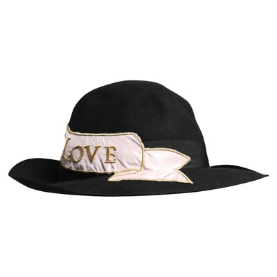 Dolce & Gabbana Black Logo Embroidered Women Wide Brim Women\'s Hat Dolce & Gabbana Hats for Women | The RealReal main image 4