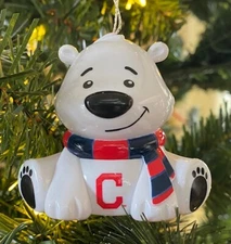 Cleveland Indians Bear Christmas Holiday Tree Ornament FREE USA SHIPPING