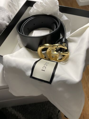 Gucci Burgundy Leather and Web Detail Interlocking GG Buckle Belt 95 CM  Gucci