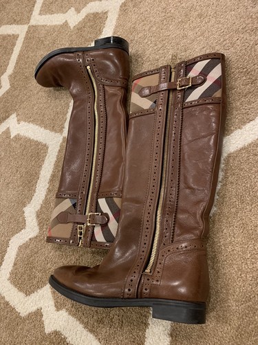 Burberry Brown Riding Boots Size 35 Made In Italy - 第 4/14 張圖片
