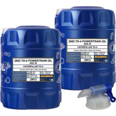 2x MANNOL 20 Liter TO-4 Powertrain Oil SAE 30 Motoröl Motorenöl