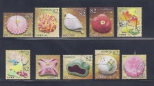 Japan 2018 Japanese Cuisine Confections 82Y Complete Used Set Sc# 4250 a-j 