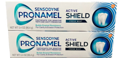 2 Pack! Sensodyne Pronamel Active Shield Enamel Toothpaste Fresh Mint 3.4oz