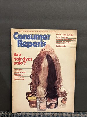 1979 August Consumer Reports Magazine, Are Hair Dyes Safe (MH610)