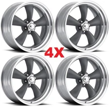 20 TORQ THRUST GRAY GREY POLISHED LIP 20X10 WHEELS RIMS C10 C-10 US MAGS