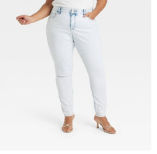 Women's Mid-Rise Skinny Jeans - Ava  Viv Light Blue Denim 26