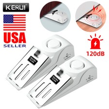 2PCS Security Door Stop Alarm 120DB Stopper Wedge Siren Portable Home Anti-Theft
