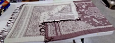 70% PASHMINA 30% Silk Blend SCARF Wrap Shaw PAISLEY Reversible NEW 26.5" x 76"