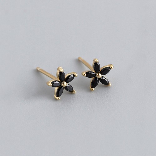 Aretes lindos de plata esterlina con circonita cúbica con flores para mujeres y niñas A4318 - Imagen 20 de 28