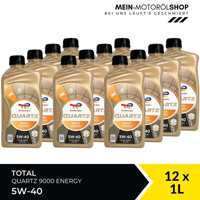 Total Quartz 9000 Energy 5W-40 VW Porsche MB 229.5 API SP 12x1 Liter = 12 Liter