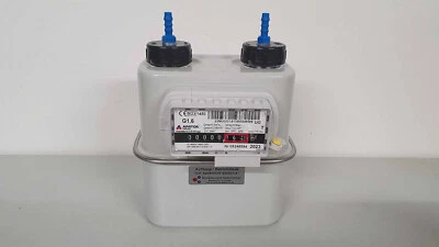 APATOR / METRIX Gaszähler G1.6 im Stahlgehäuse. Luftmengenzähler, Balgenzähler.