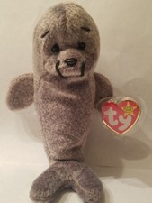 Ty Beanie Babies Original Rare Retired Slippery the Seal with Errors