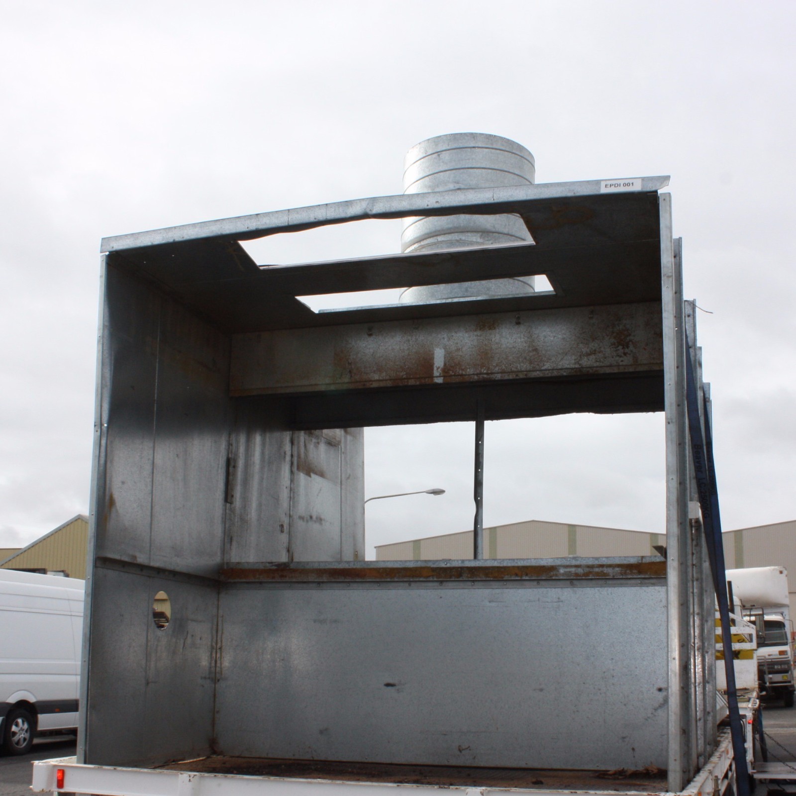 Double sided open face Spray Booth ADELAIDE 1.1kw Fan 2.3 x 2.1 x 3m Ex