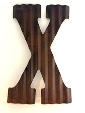 COLLECTIVE HOME - 12 Metal Letters for Wall Decor, Corrugated Rusty Letters X 
