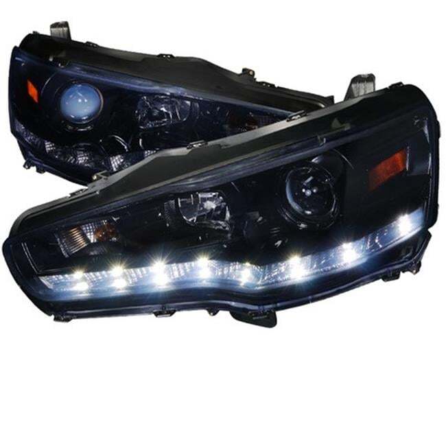Spec-D Tuning 2LHP-EVO08G-8-TM R8 Style Projector Headlight with Smoke for 08...